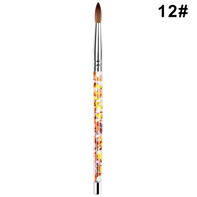 7 Sizes Nail Art Brush For Acrylic Powder Nylon Manicur Gold12 - Shop at LoveMi