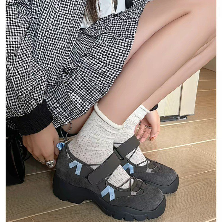 Niche Platform Ballet Sneakers Women Summer Inner Height Increasing All-match Fashion Casual Mary Jane Shoes