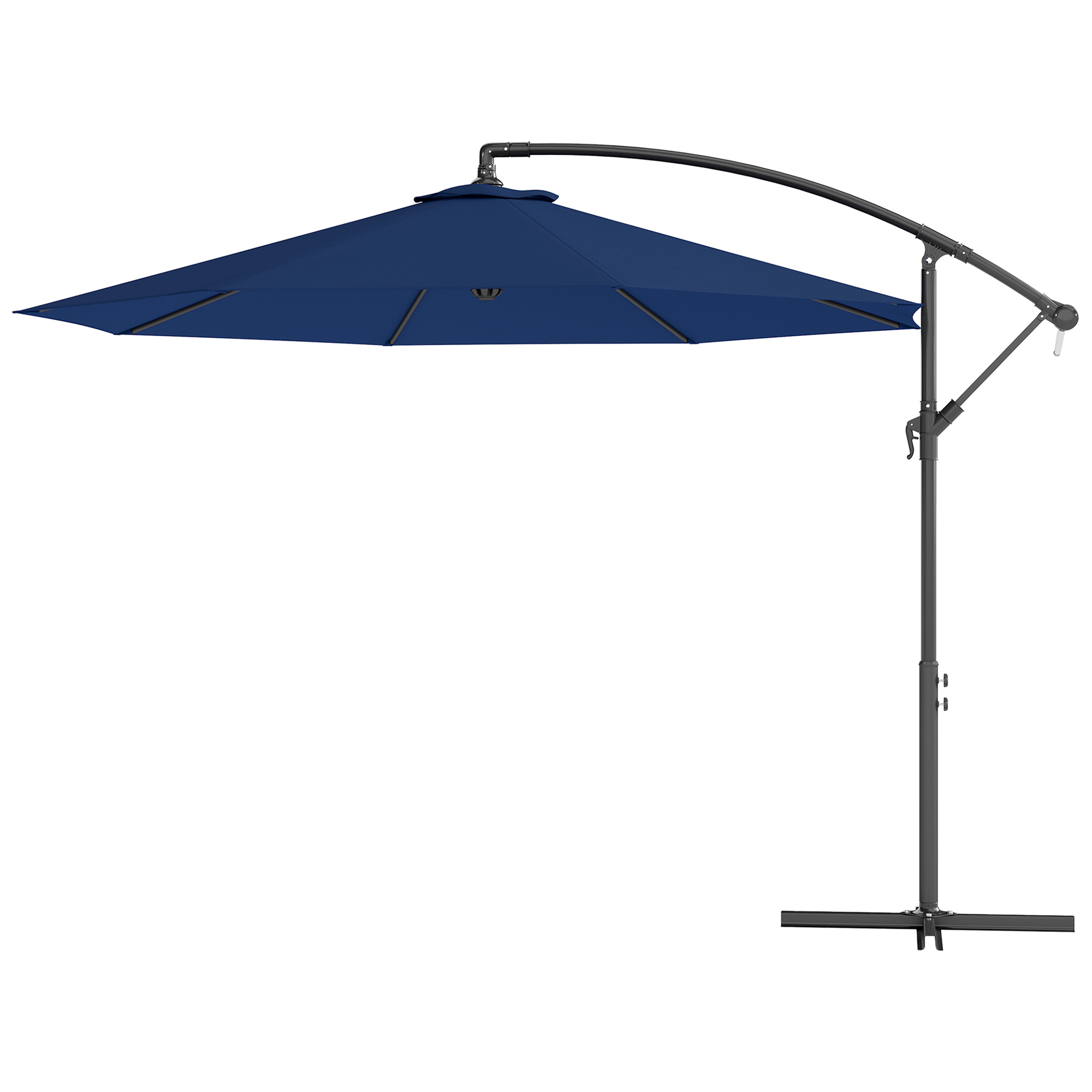 10 Cantilever Tilt Offset Patio Umbrella W UV & Water Safe Material & Cross Base Weight Not Included, Navy Blue Navy Blue - Shop at LoveMi