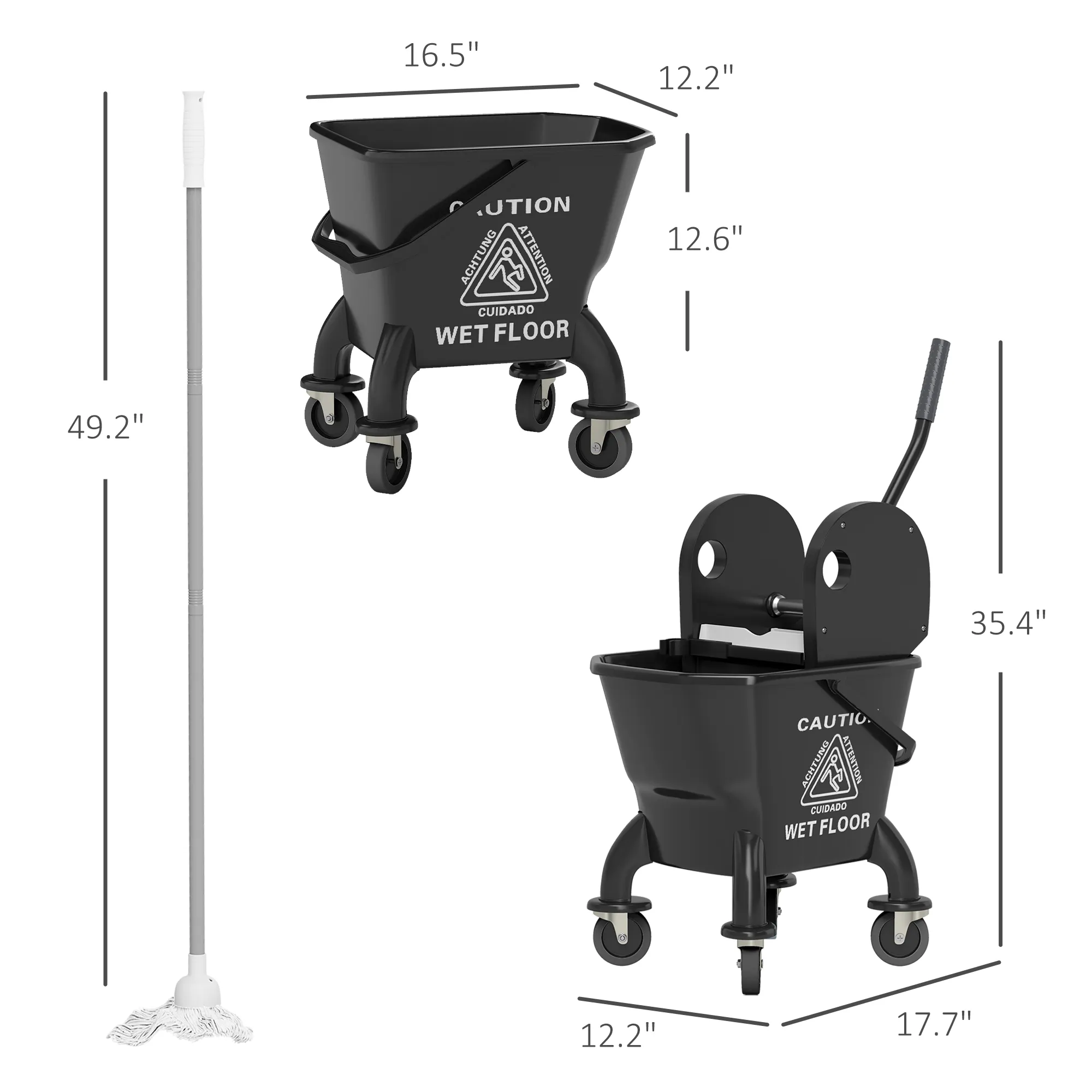 Mop Bucket With Wringer On Wheels