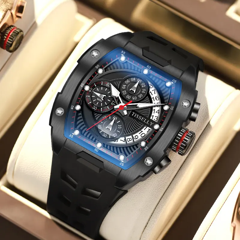 Luminous Waterproof Curved Screen Watch Barrel-shaped Quartz