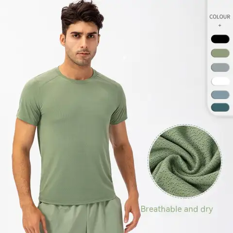 Men's Loose Running Quick Drying Clothes Round Neck T-shirt