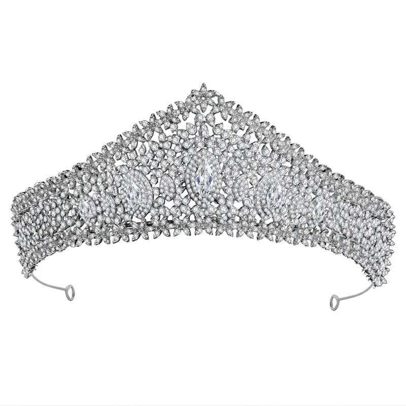 Zirconia Bridal Crown Alloy Court Wedding - Silver