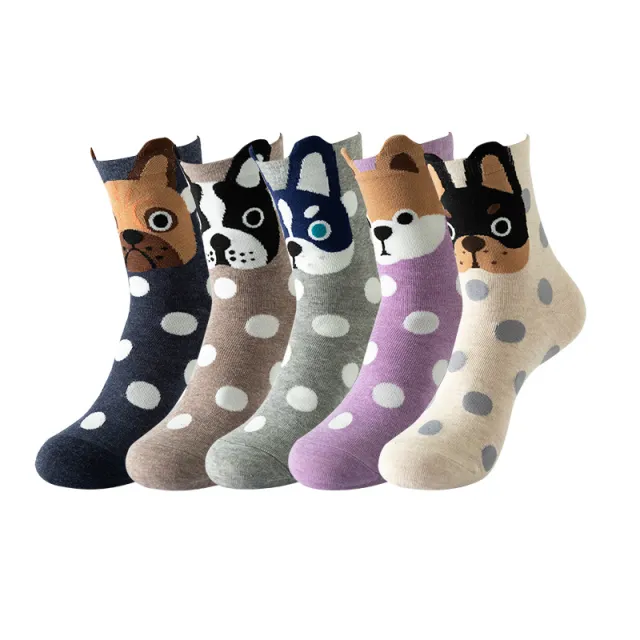 Women's Fashion Casual Print Long Socks Dot Dog - Shop at LoveMi