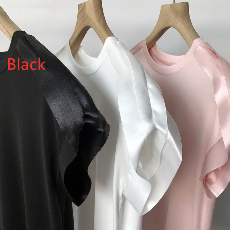 Ladies Fashion Mercerized Cotton Crew Neck T-Shirt