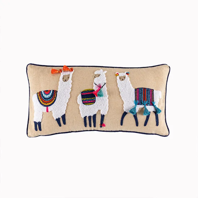 Embroidery Bohemian Style Tassel Hairball Stick Cloth Cushion Cover 30X60Cm4 - Shop at LoveMi