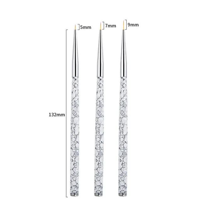 Painted Latte Art Marble Nail Brush Set 5Mm7Mm9Mm - Shop at LoveMi