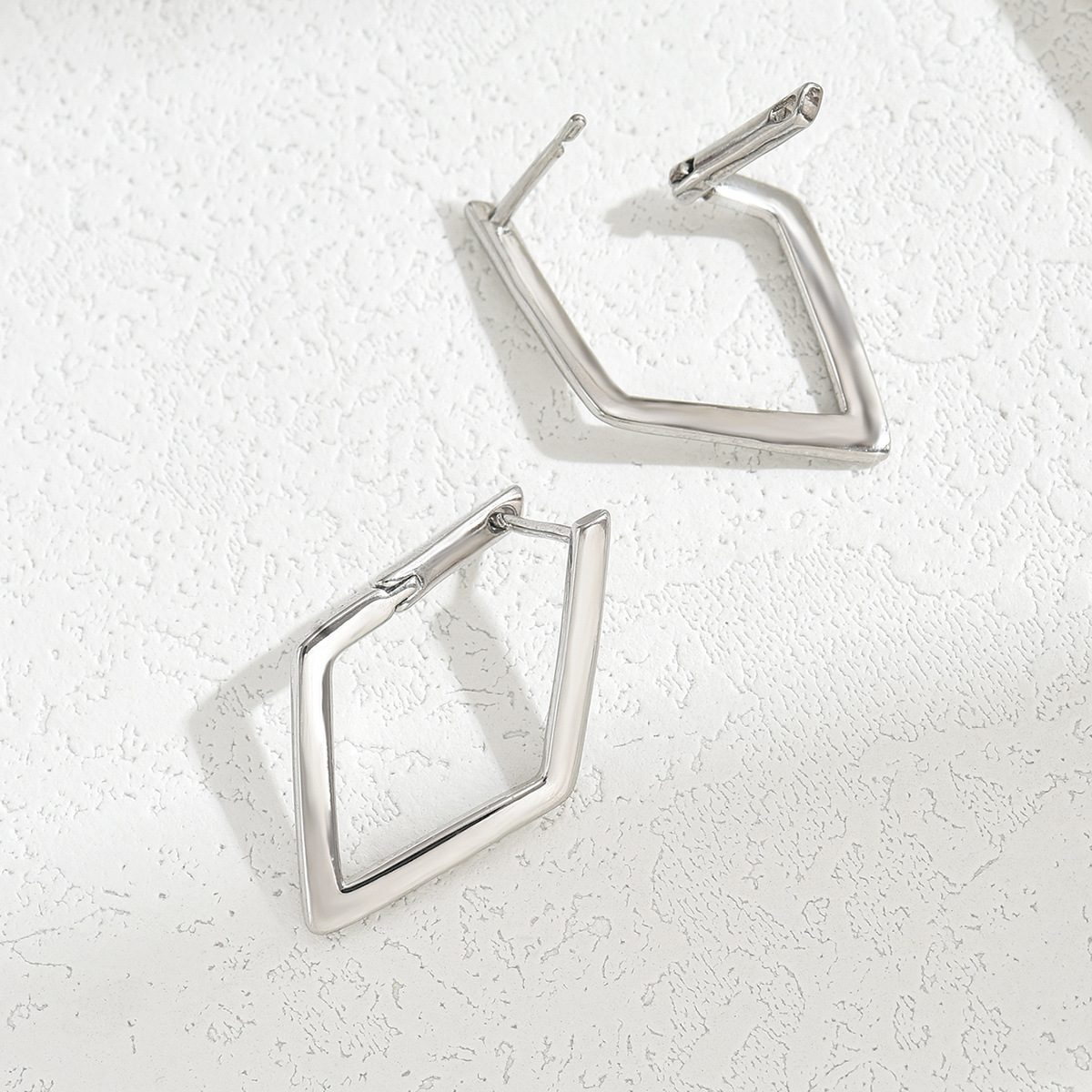 Hot Selling Cross-Border Korean Style Earrings For Women, Minimalist Geometric Quadrilateral Stud Earrings, Niche Elegant Daily Ear Jewelry