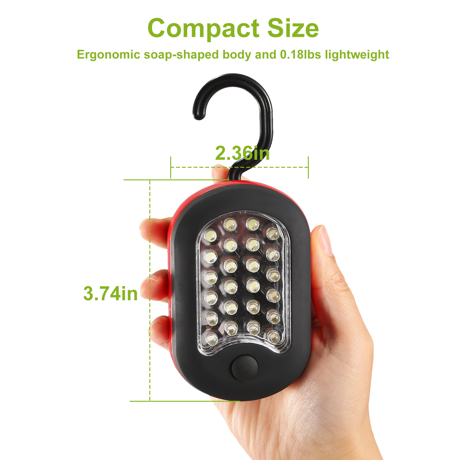 1Pc Magnetic LED Work Light With Hook Compact Flashlight For Camping Hiking Emergency - Image 5