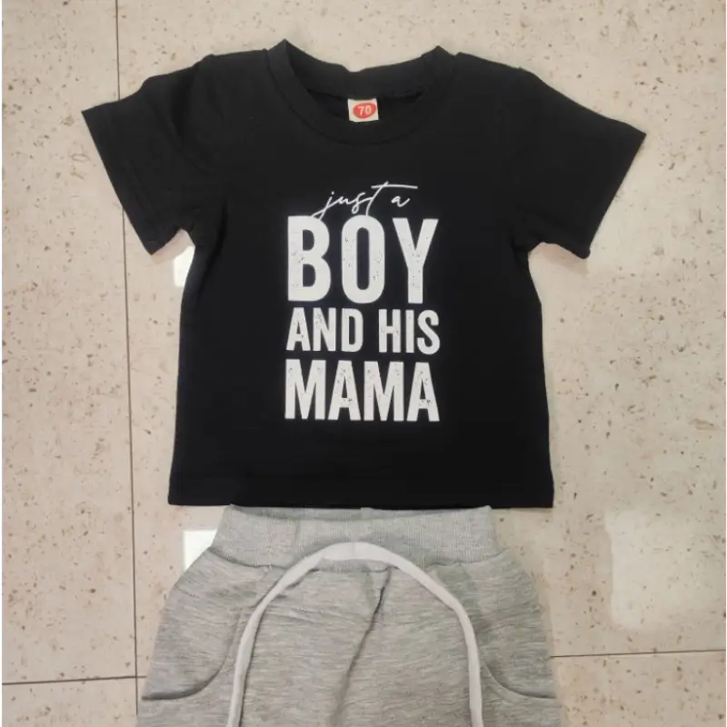 Casual Letter Print Infant Short Sleeve Suit