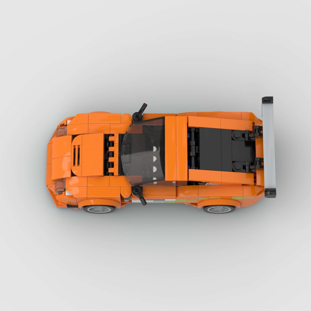 358PCS Orange Sports Car MOC Building Blocks MK4 2