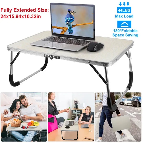 Foldable Laptop Table Notebook Bed Desk Breakfast Reading Writing Lap Tray For Sofa Couch Floor Dormitory 3