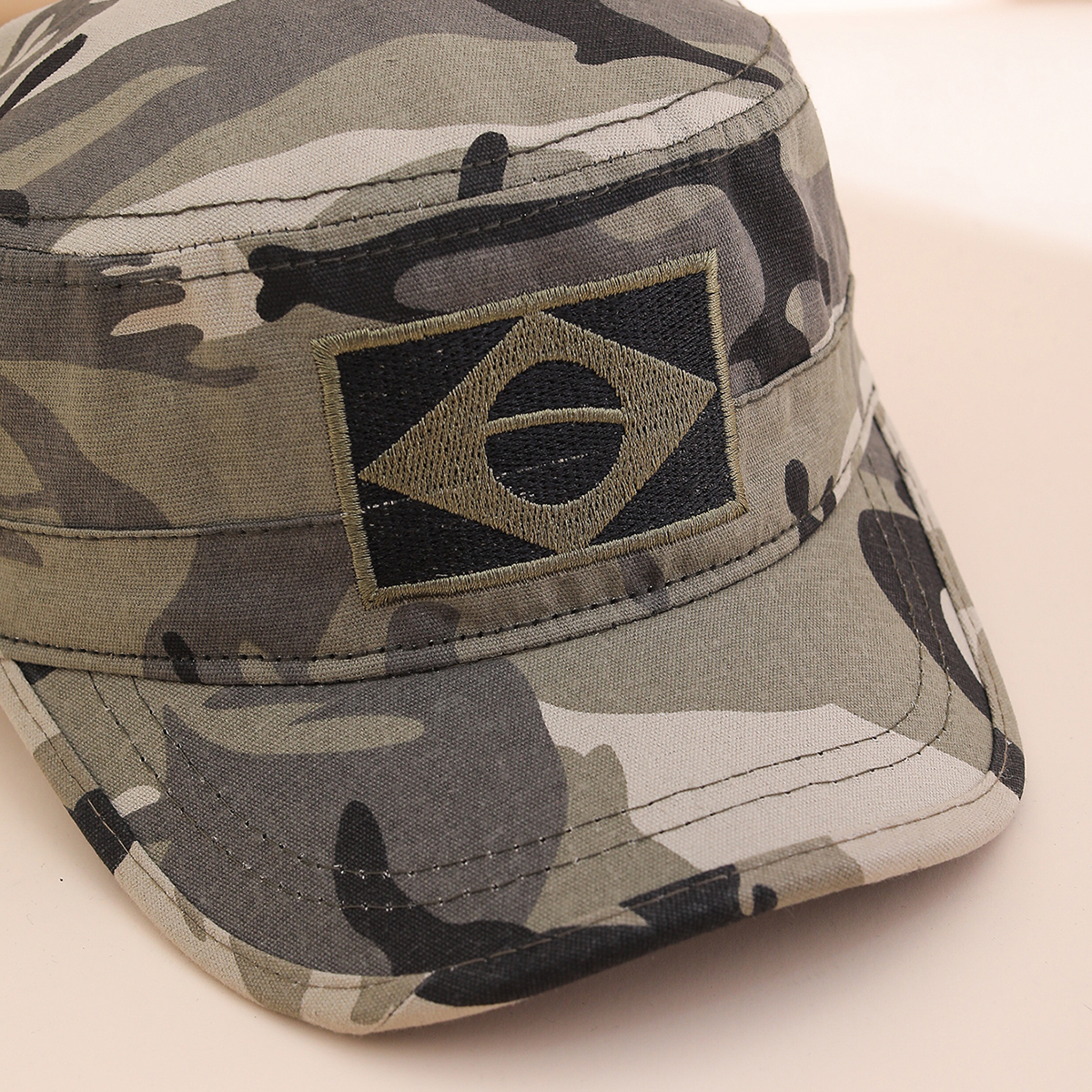 Cross-border Military Enthusiasts' Flat-top Baseball Cap With Embroidered Brazilian Flag, Curved Brim, Casual Mountain Climbing Beanie Hat