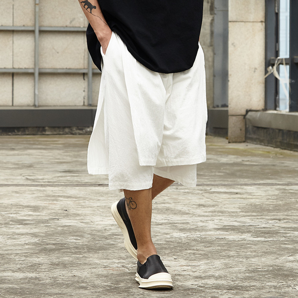 Hemp Shorts Seventh Pants Group Pants Wide Leg Cotton