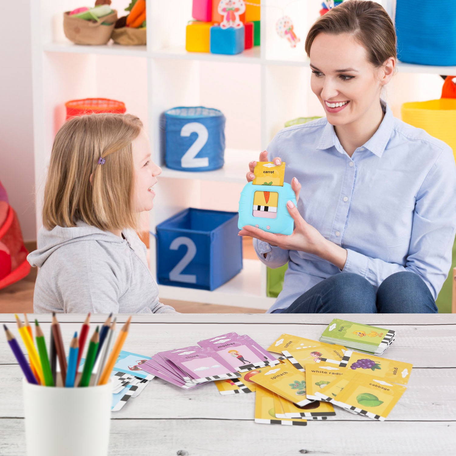 1 Set 224 Words Kid Talking Cards 112 Card Electronic Cognitive Audio Toddler Reading Machine Animal Shape Color Repeated Learning Cards English For Child 1-5 Years Old