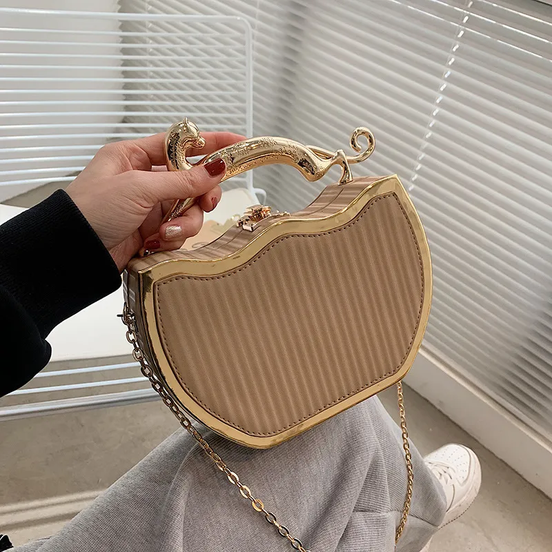 Handheld Chain Shoulder Messenger Bag For Women - Khaki