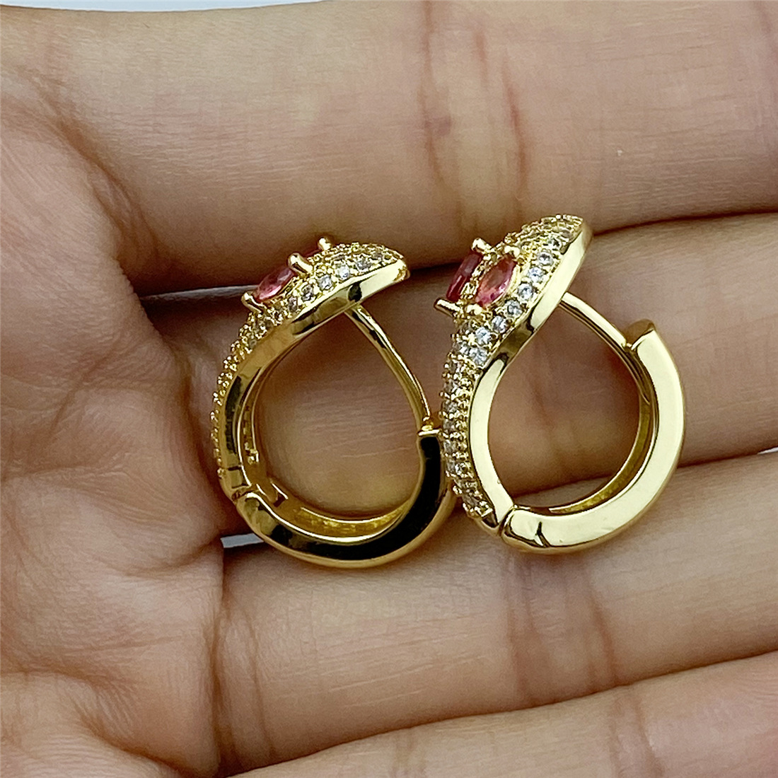 Oil Dripping Devil's Eyes Female Micro-inlaid Colorful Zircon Earrings