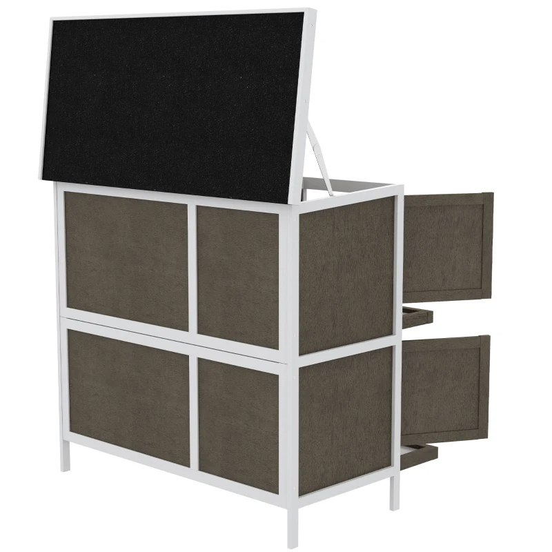 PawHut Wooden Bunny Hutch With Ramp, Indoor Outdoor, Brown