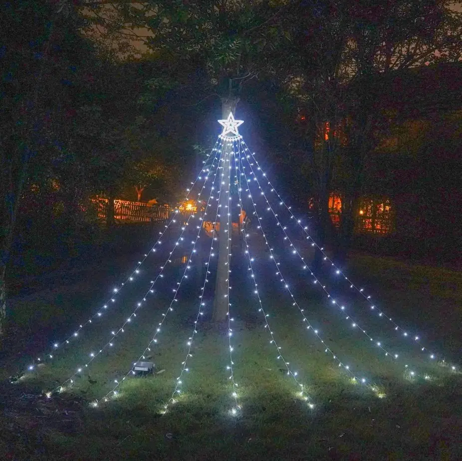 LED Five-pointed Star Waterfall Light To Decorate