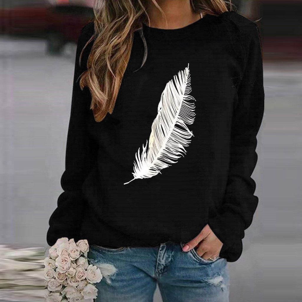 Title 2, Ladies feather print sweatshirt