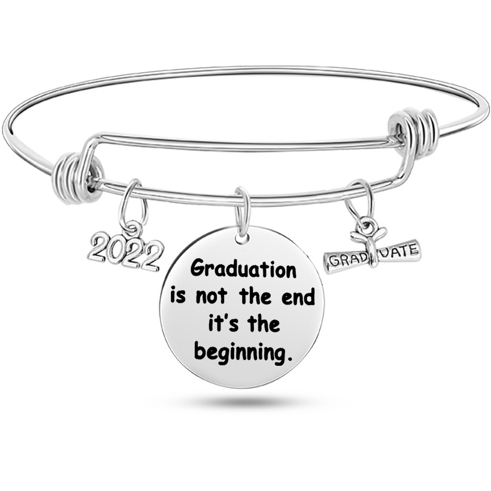 Graduation Season Stainless Steel Push Pull Bracelet