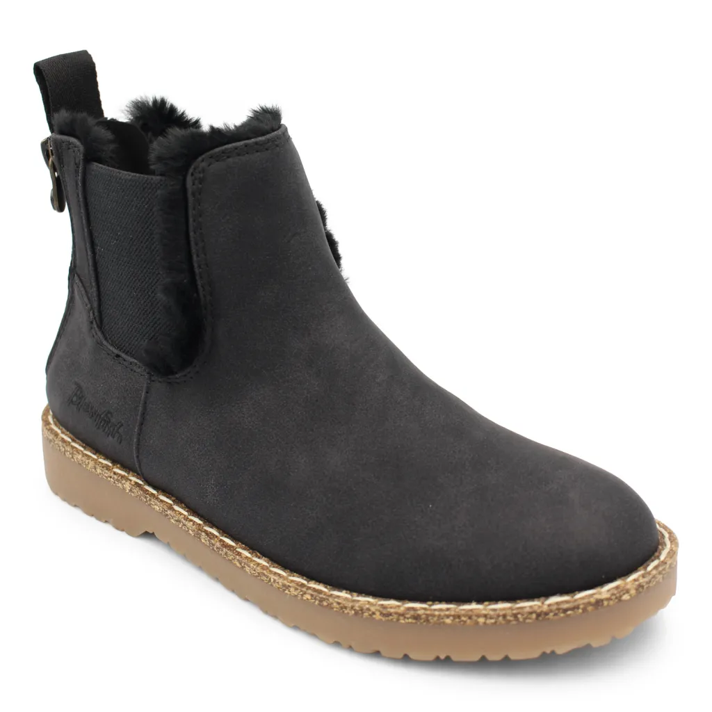 Leopard Shoes Warm Plush Ankle Boots For Women - Black
