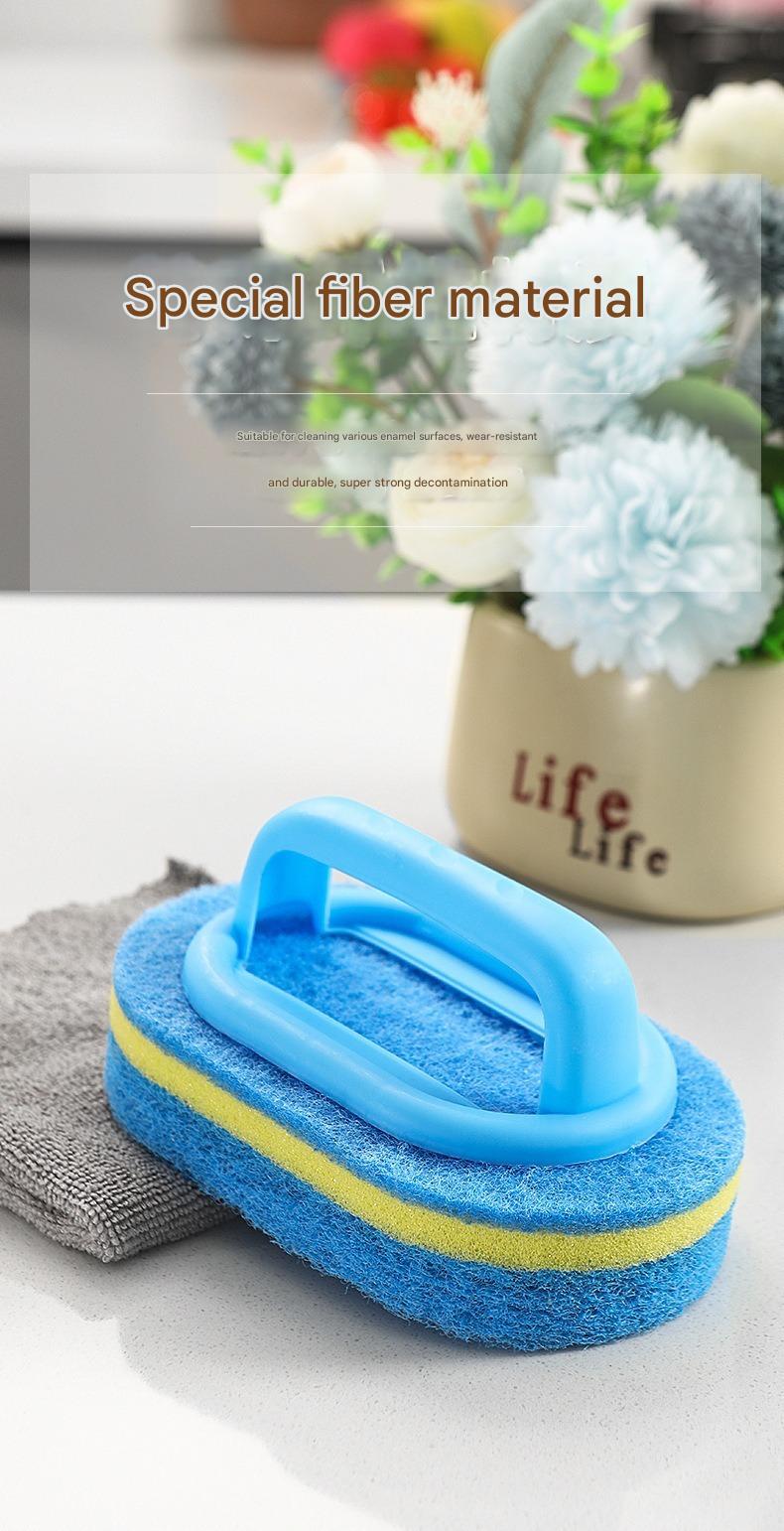 Kitchen Handle-style Pot Brush, Multi-functional Bathroom Tile Cleaning Brush, Double-layer Thickened Bathtub Brush, Sponge For Removing Stains.