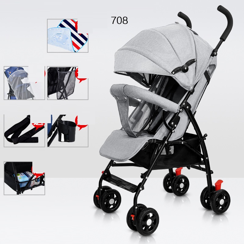Sit And Lie Down Baby Portable Folding Simple Trolley — foto 17