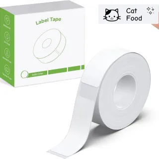 Genuine Label Maker Tape Standard Laminated Thermal Label Tape Replacement, For Home Office Labels Roll White