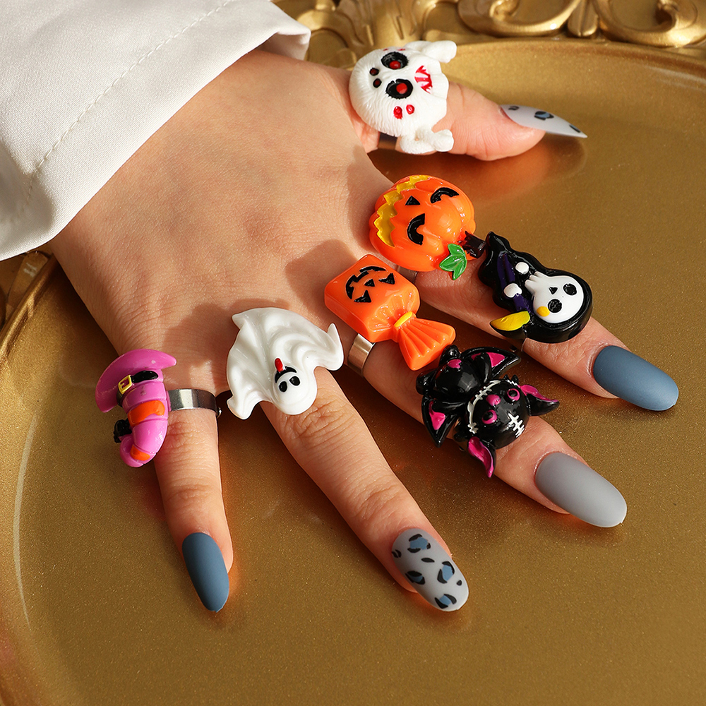 Creative Alloy Drop Oil Pendant Ghost Festival Ring