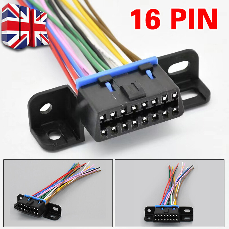 OBD2 Under Dash Mount Socket Plug Connector 16 Pin Female Open Prewired OBD