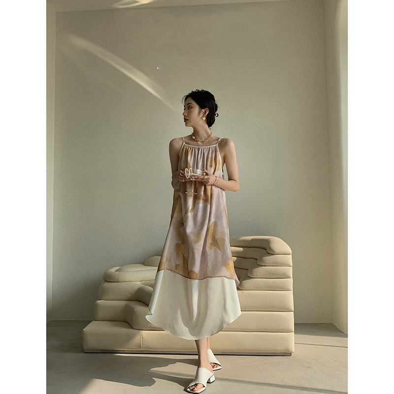 Pearl-Embellished Chiffon Maxi Dress