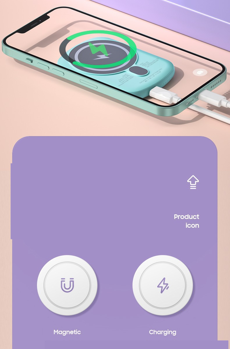 Fast Charging Compact And Portable Magnetic Wireless Power Bank - Image 6