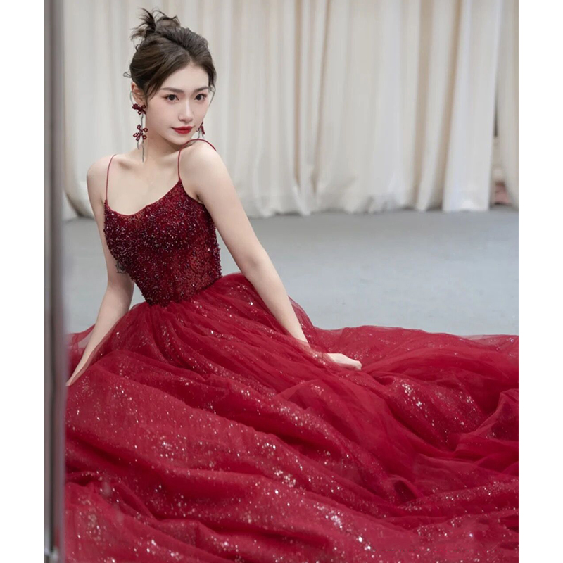 Wine Red Evening Dress