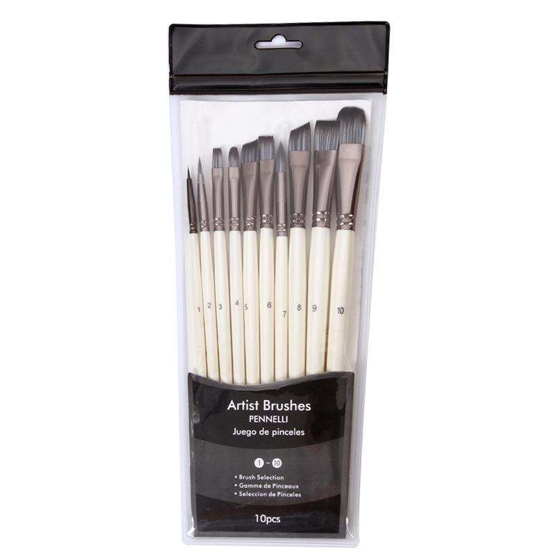 10pearl paint brushes