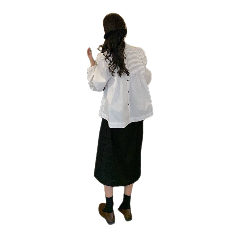 Title 3, Korean Style White Loose All-match Long-sleeved...