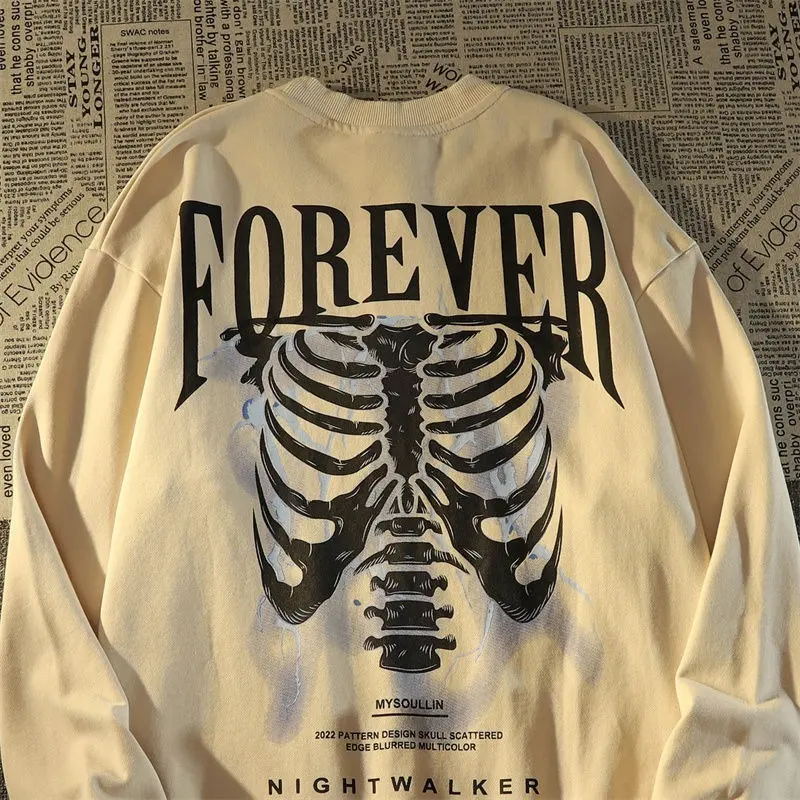 Wash Water Crewneck Hoodie Men's Niche Retro