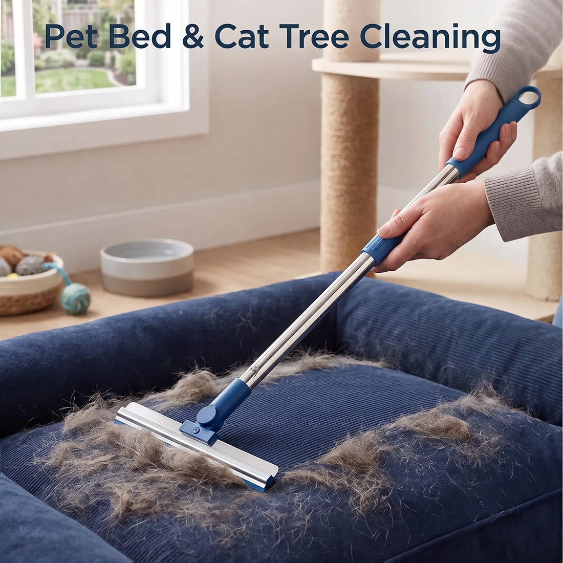 Rubber Broom Pet Hair Brush Set Carpet Cleaner Dog Remover — image 7
