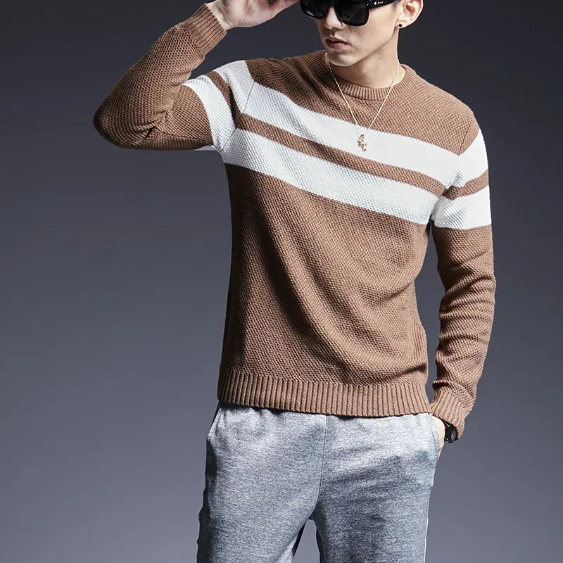 Men's Sweater All-match Striped Men
