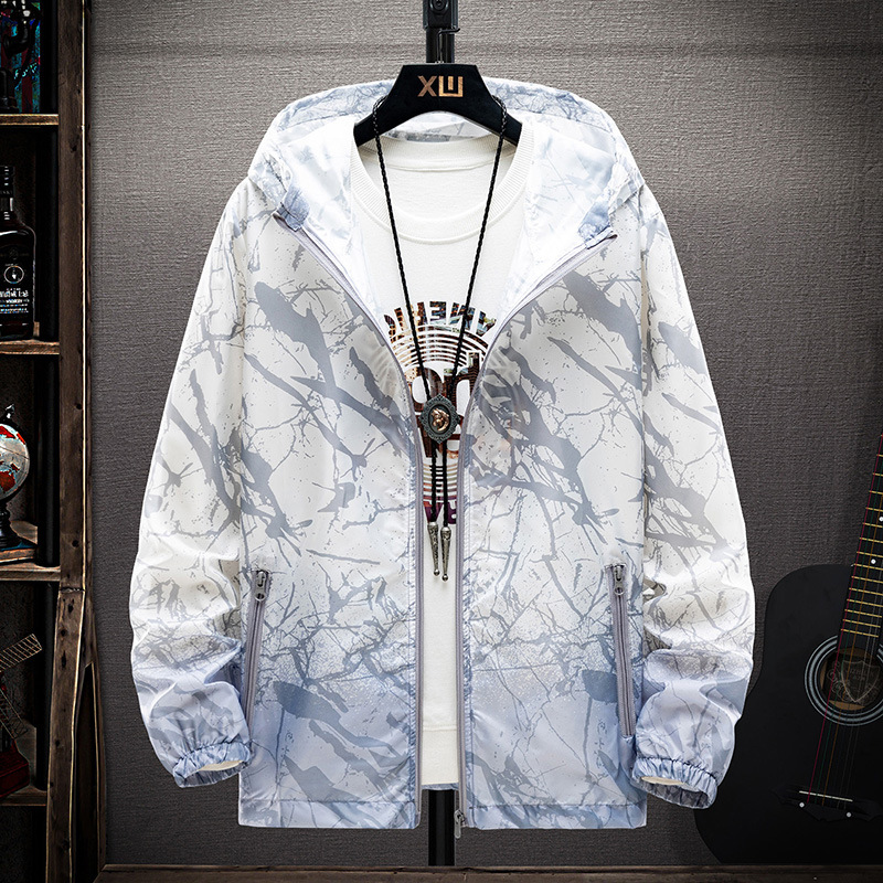 Camouflage Print Hooded Breathable Sun Protection Clothing