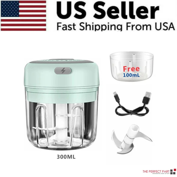 Electric 300ML Garlic Press Chopper Chili Onion Fruits Meat Mincer Blender Mixer — foto 11