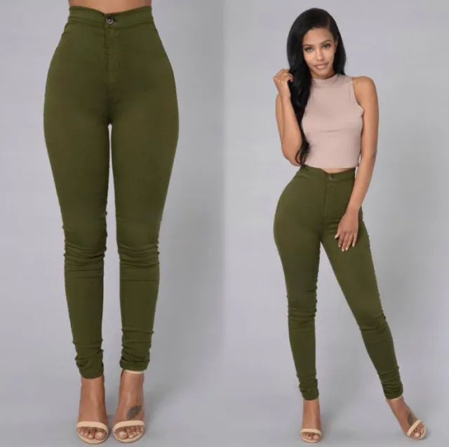 Sexy Casual Fashion Multi Color Slim Slimming Pants Green - Shop at LoveMi