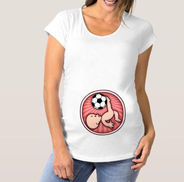 Title 4, Football Baby Kicking Pregnant Woman T-shirt Top