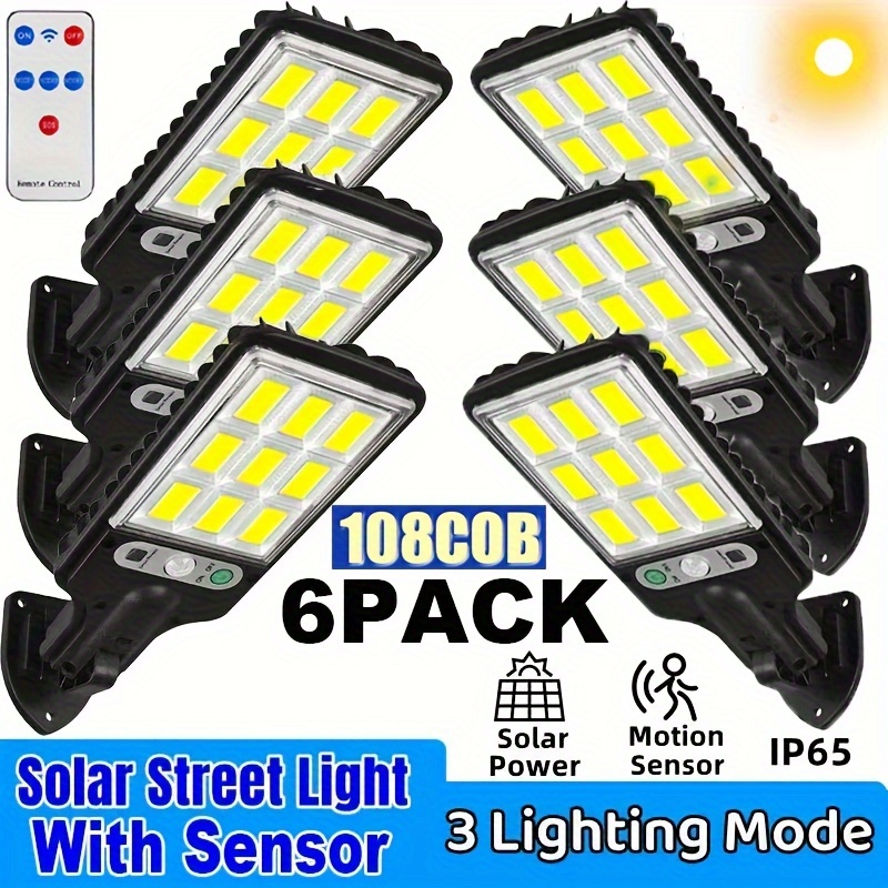 Solar Powered Motion Sensor Outdoor Garden Light With 108 COB LED Lights — view 6