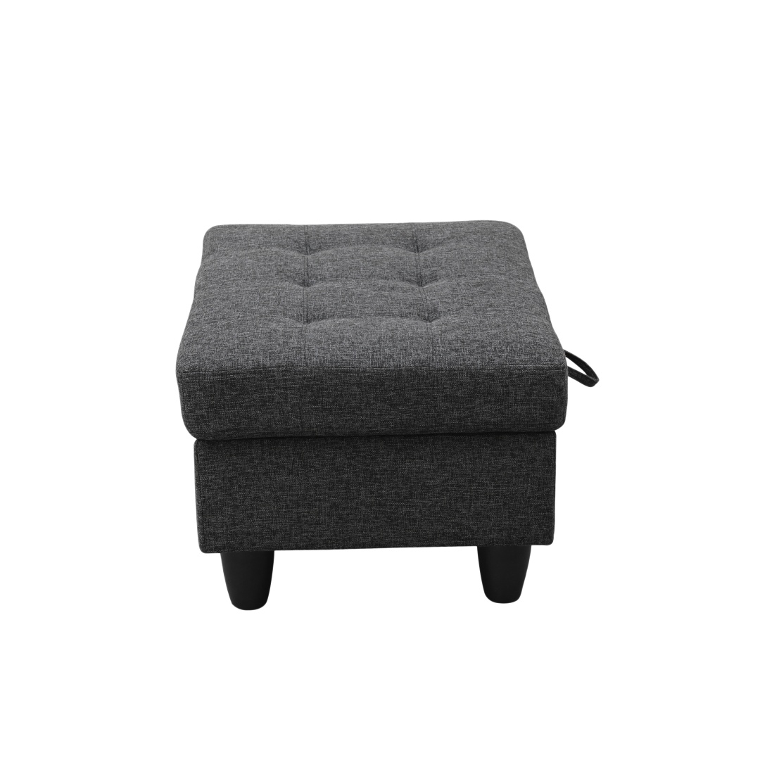 Pickup Only--Black Grey Linen 3-Piece Couch Living Room Sofa Set