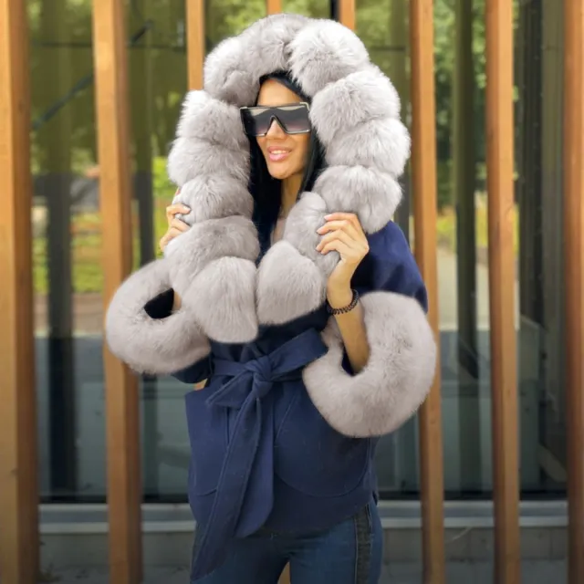 Thick And Warm Casual Loose Short Jacket Coat Royal Blue - Shop at LoveMi