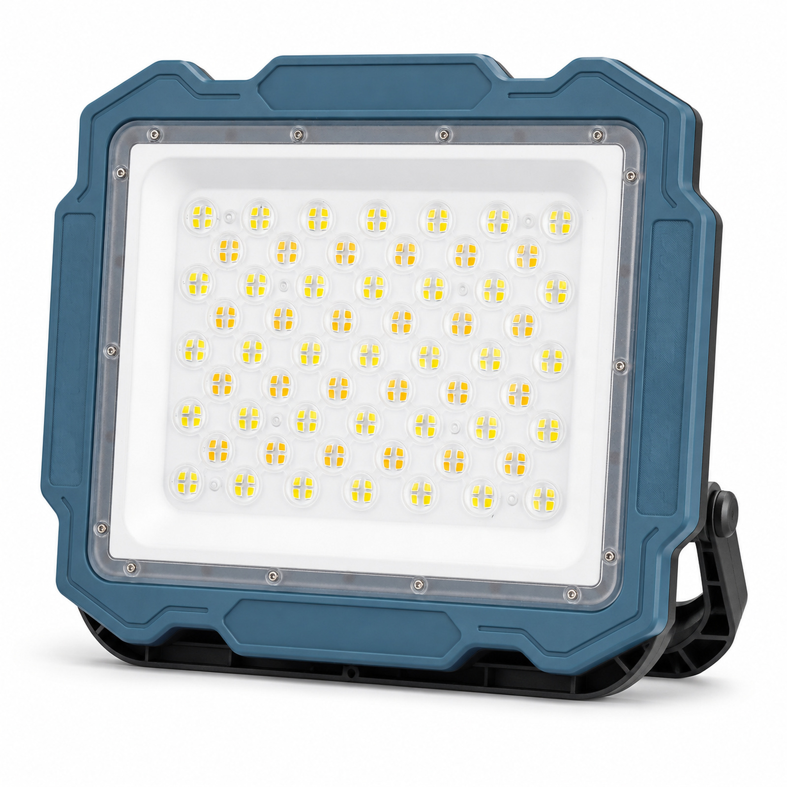 Solar Powered Rechargeable Battery Display Power Bank Function LED Work Light W8149 1 Blue 2820LM