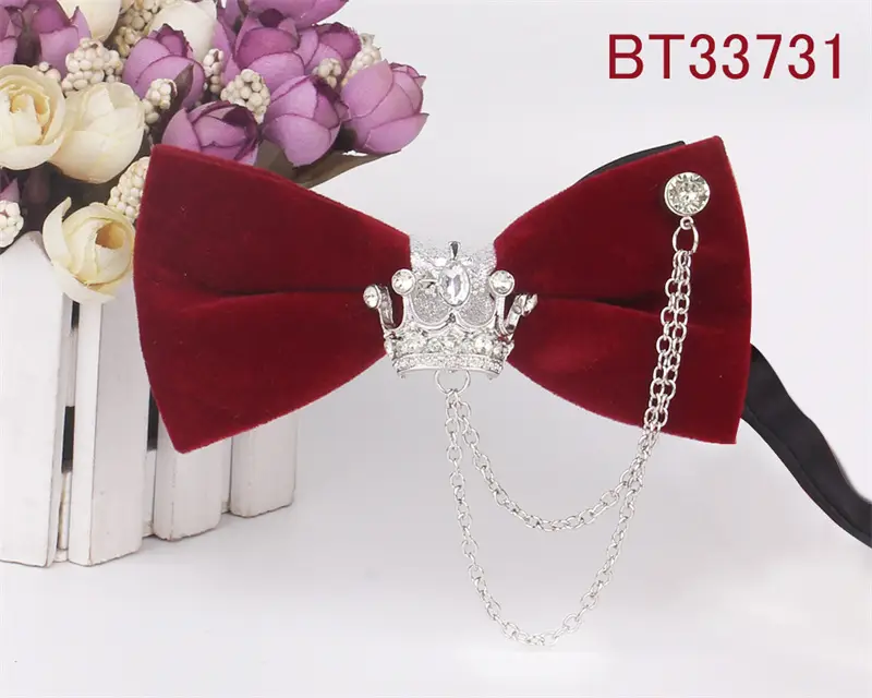 Festive Wedding Red Men's Polyester Silk Bow Tie