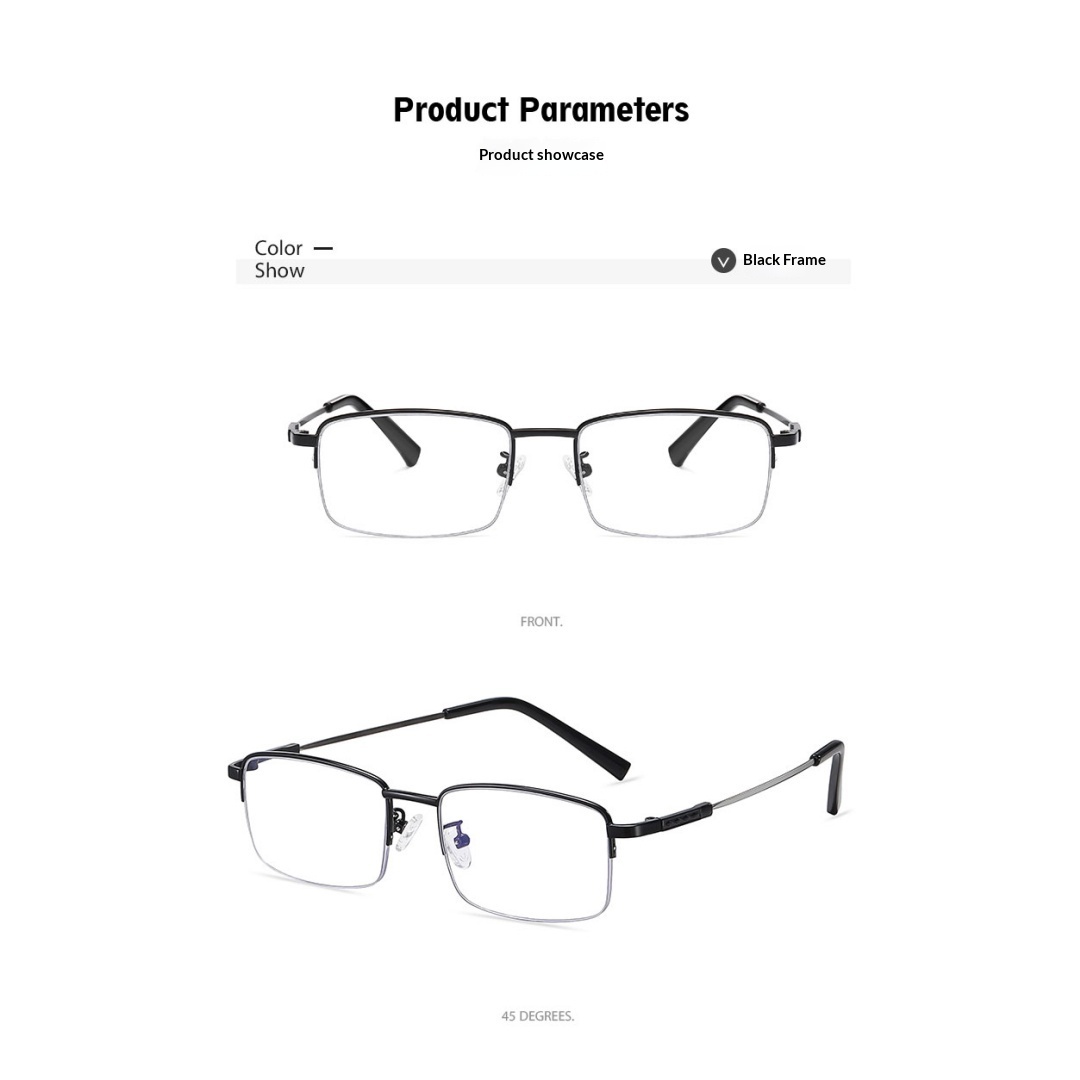 LJGOOD Racing High Qilan Same Half Frame Glasses Men's And Women's Anti Blue Light Goggles Presbyopia Glasses 2358 - Image 4