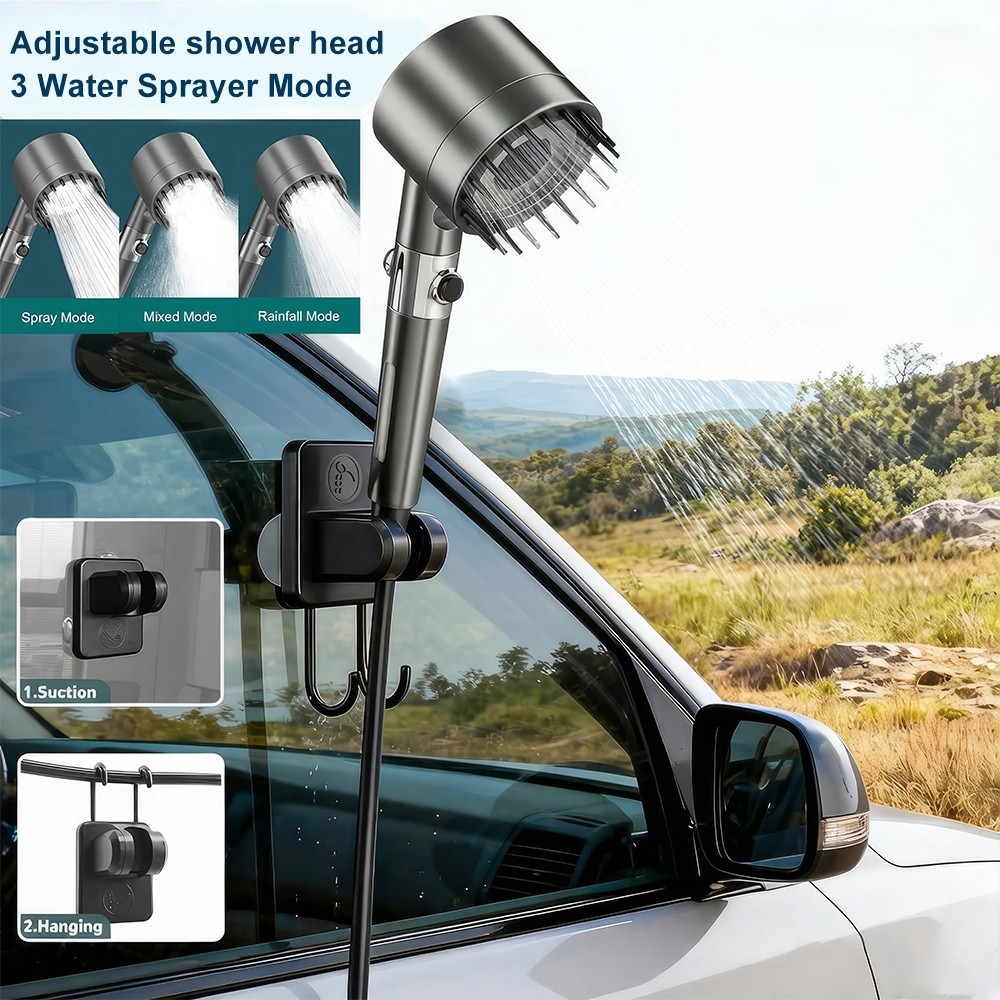 Shower Pump USB Rechargeable W 20L Collapsible Bucket